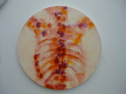 Rib Cage in Red, by Sarah Hall, 2009, oil on panel, 20 inches