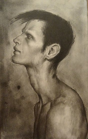 One of the Boyfriends, by Gabriela Handal, 2015, Graphite on Stonehenge paper