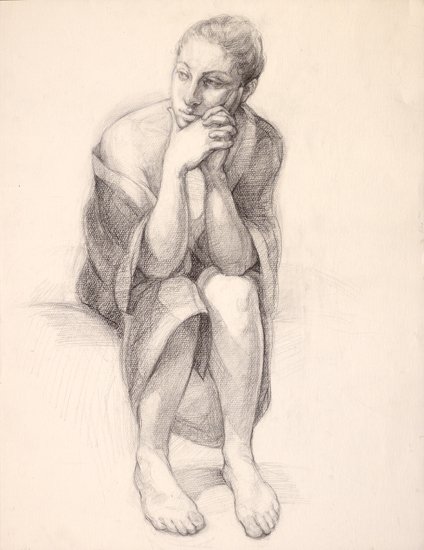 Maria, by Ava Harel, 2013, Charcoal on paper
