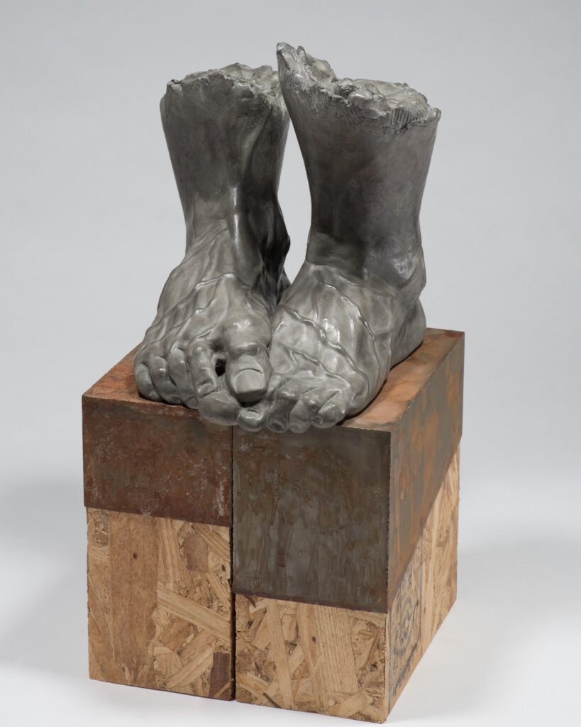 Tribalism I, by Brett Harvey, 2018, steel and osb