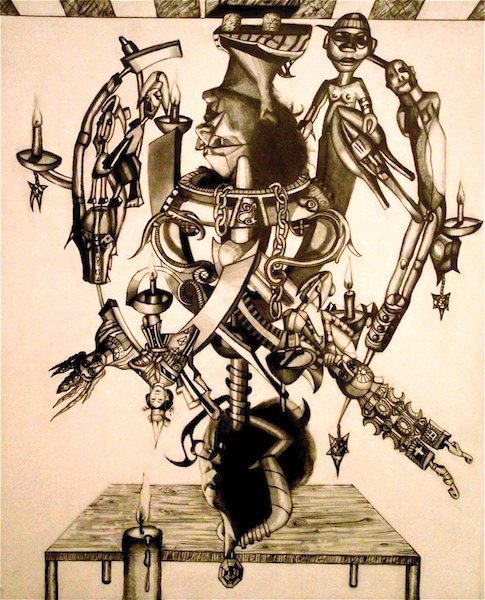 Study for Chandelier, by Jacob Hicks, 2012, Graphite on paper