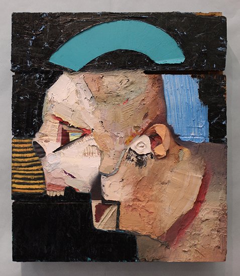Self-Portrait, by Nicolas Holiber, 2013, Acrylic and oil on wood
