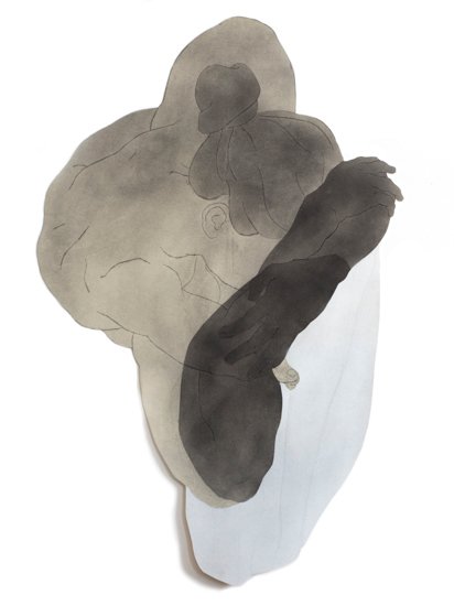 Untitled 1, by Christian Johnson, 2014, Charcoal, pencil, and acrylic on cut paper
