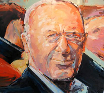 The Handshake, by Michael Kagan, 2008, oil on paper