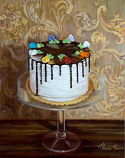Flower Cake, by Theresa Kasun, 2009, Oil on canvas