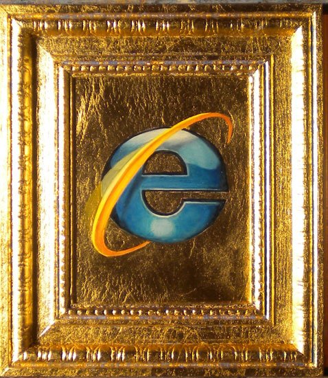 Explorer, by Glen Kessler, 2011, Oil, ink, and gold leaf on panel
