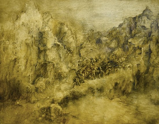 Hannibal's Crossing of the Alps, by Daniela Krachtt, 2013, Oil on paper