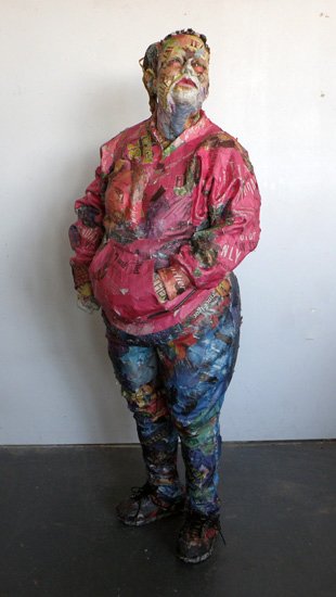 Tina, by William Kurtz, 2014, Wood, wire, newspaper, tape, and glue