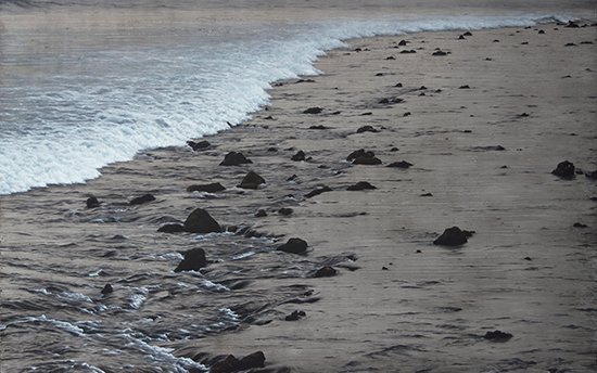 Spilling Breaker – Thulusdhoo, by Lisa Lebofsky, 2014, Oil on aluminum