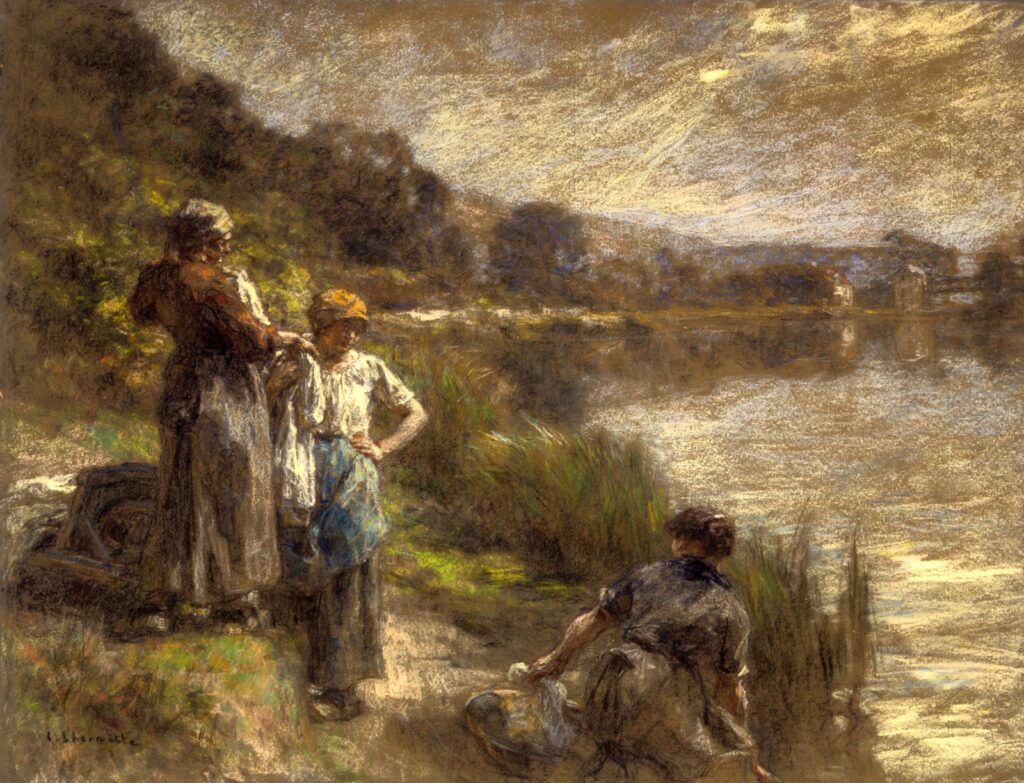 Three Washerwomen, ca, by Léon-Augustin Lhermitte, 1917, Pastel on paper
