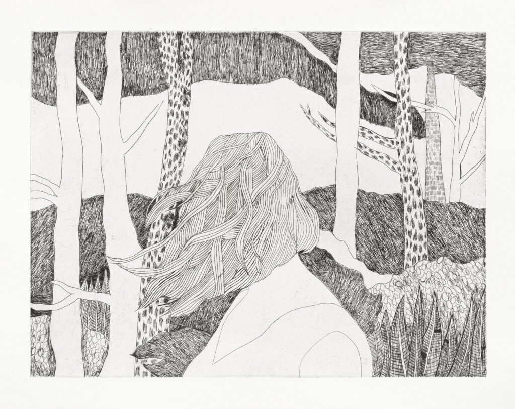 I Forgot All the Words to My Favorite Song, by Katie Armstrong, 2016, Etching