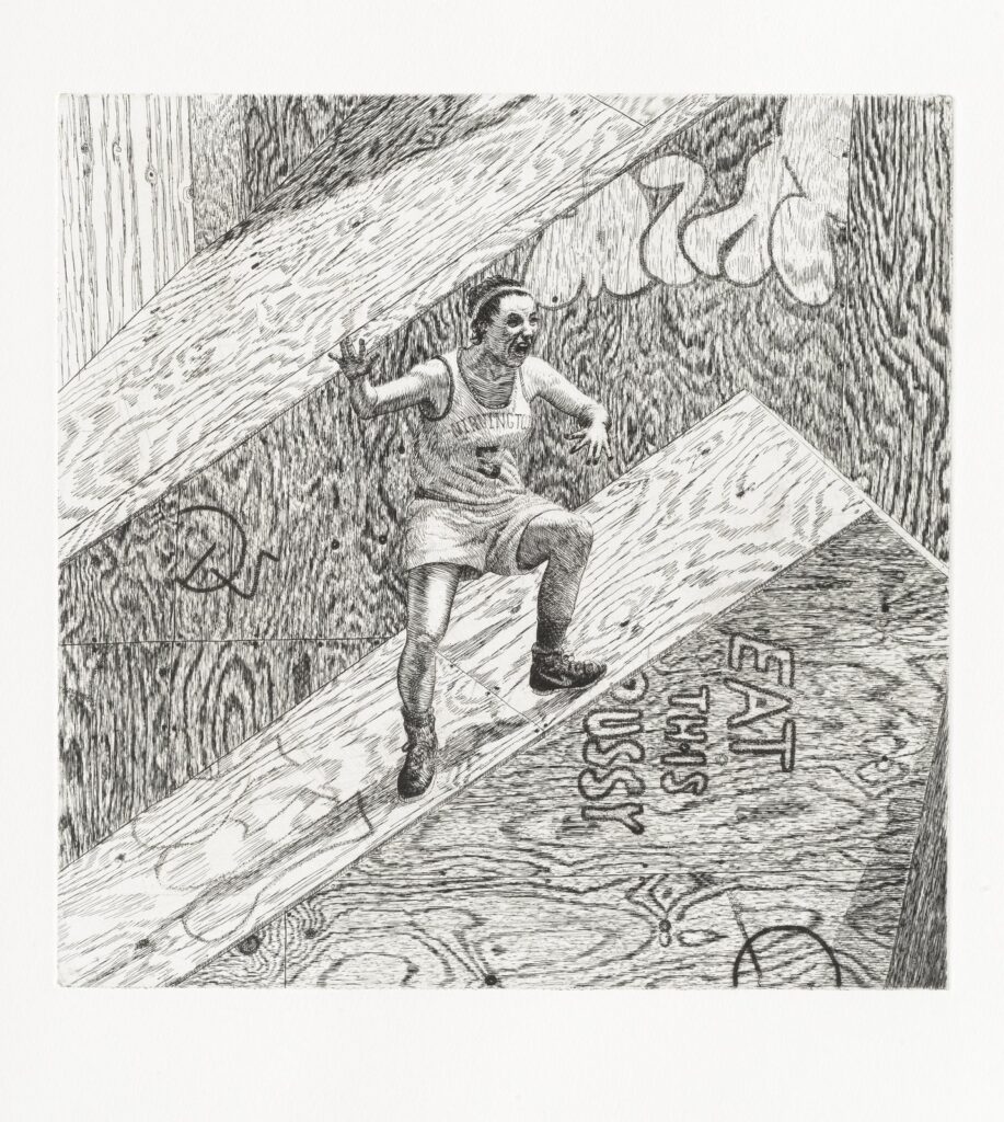 Victory, by John Jacobsmeyer, 2016, Etching and drypoint