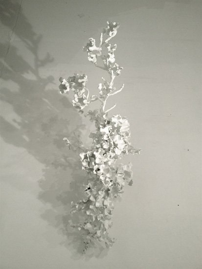 Growth, by Stephanie Lindquist, 2012, clay, steel rod, and oil paint