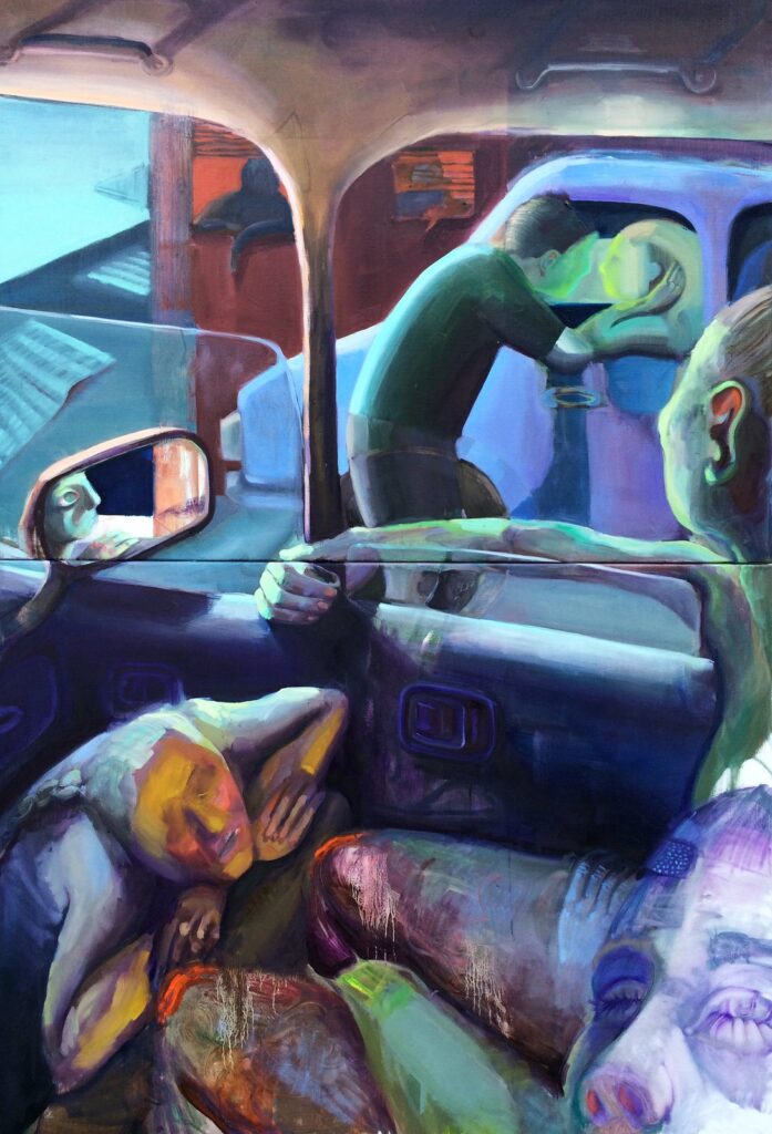Look Under the Hook to Find the Bait, by Danica Lundy, 2016, Oil on linen