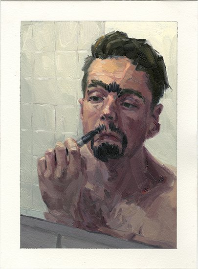 Fear 10, by Adam Lupton, 2015, Oil on cotton paper