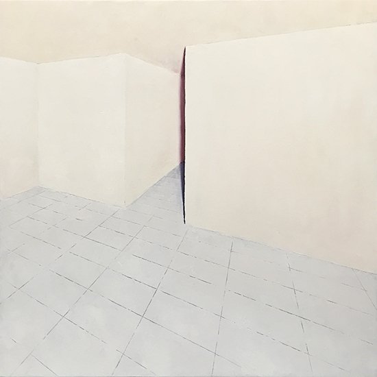 Interior, by Adam Lupton, 2016, Oil on paper mounted on panel