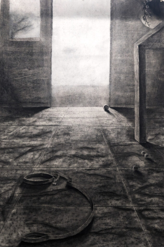Never Forgotten, by Dean S Mabalot, 2023, charcoal on paper