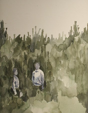 Conspirators in the Woods, by Benjamin Christopher Martins, 2011, Watercolor on paper