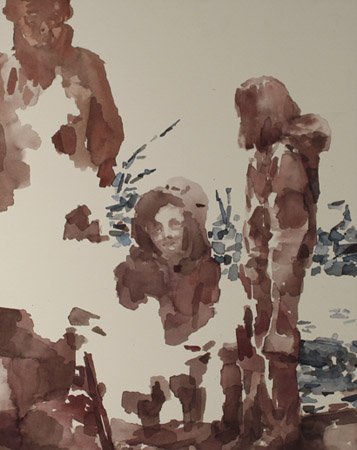 The Little sister, by Benjamin Christopher Martins, 2011, Watercolor on paper