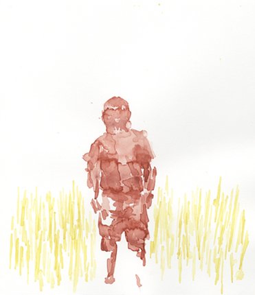 With Teeth, by Benjamins Martins, 2011, Watercolor on paper