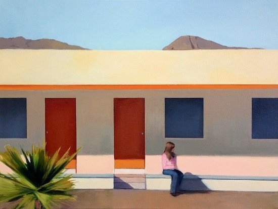 At the Motel, by Elisabeth McBrien, 2015, Oil on canvas