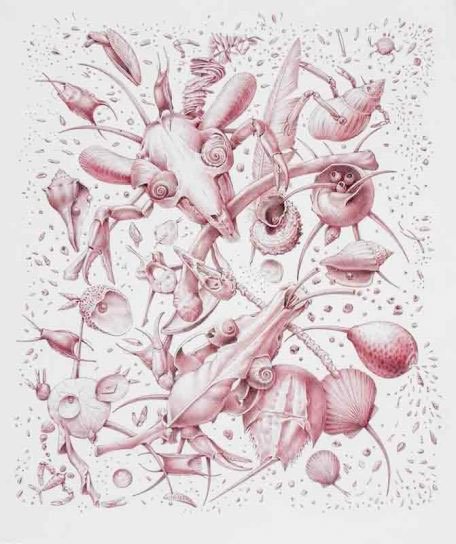 Organic Conspiracy, by Roberto Osti, 2010, Watercolor and colored pencil on paper