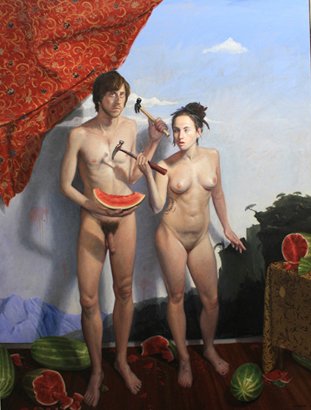 Watermelon Smashers, by David Pettibone, 2009, oil