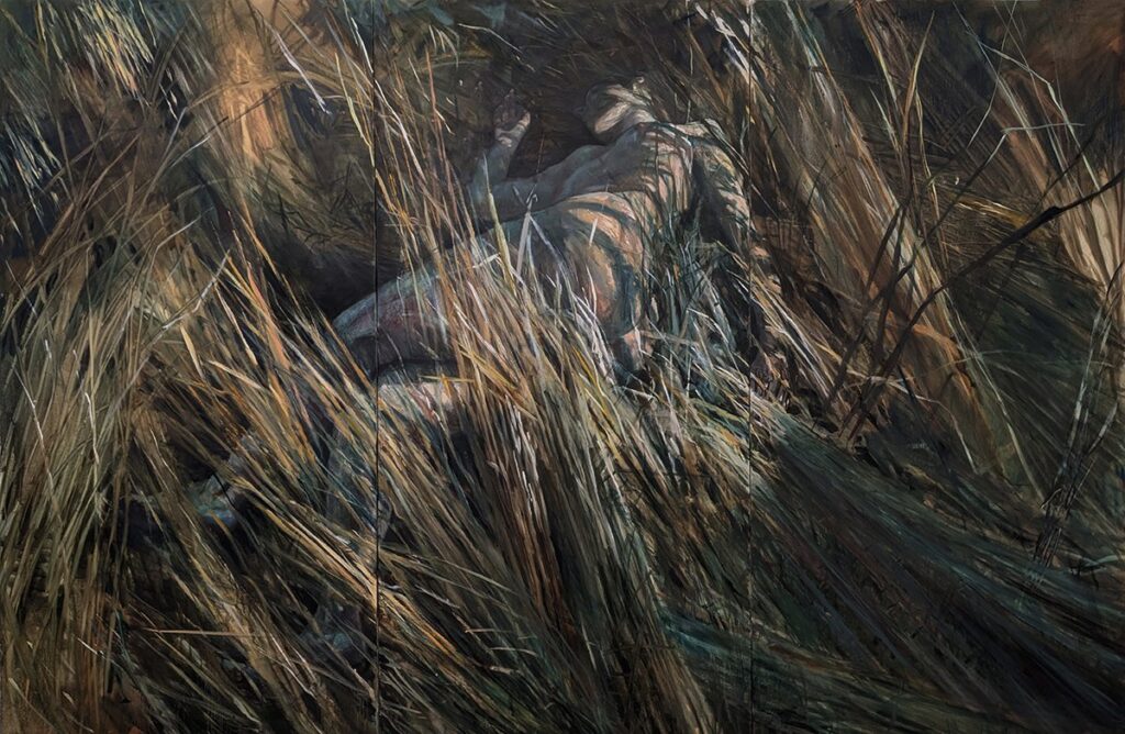 Low Tide, by Jane Philips, 2023, oil and pastel on canvas