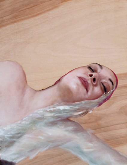 Swimmer, by Alaina Plowdrey, 2013, Oil on birch