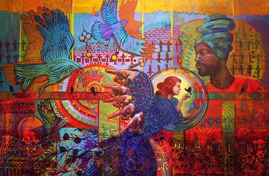 La Clé, by Kim Power, 2014, Acrylic and oil on wood panel