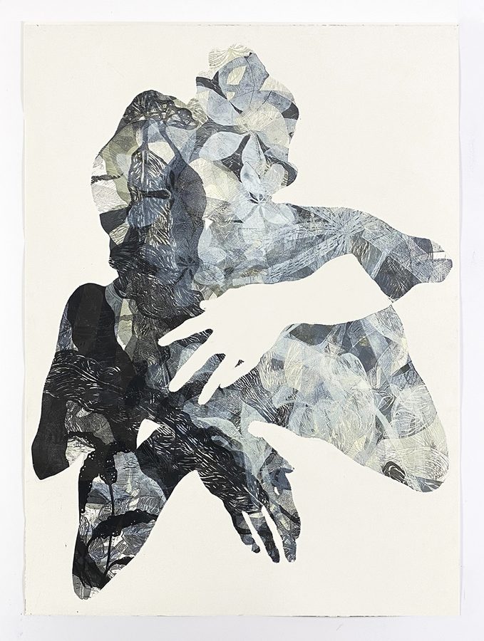 Here's to a Future Embrace X, by Luján Pérez Hernández, 2021, oil based ink on Arches paper