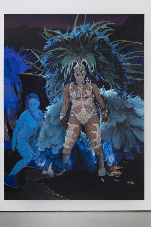 Midnight Blue #2, by Paul Anthony Smith, 2020, oil sticks, acrylic gouache, spray paint mounted on museum board and sintra panel
