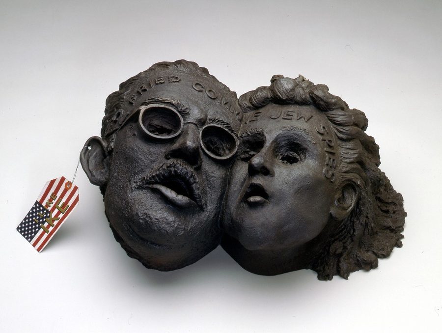 Two Fried Commie Jew Spies, by Robert Arneson, 1987, Bronze