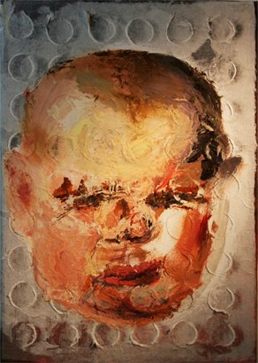 Untitled Baby 1, by Mihye Salazar, 2009, oil on rice paper