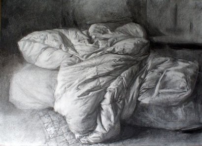 Comforter, by Truitt Seitz, 2009, Charcoal and graphite on paper