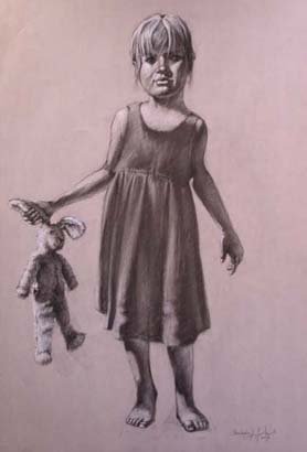 Harriett’s Hazel Bunny, by Christopher Seubert, 2009, charcoal and pastel on paper