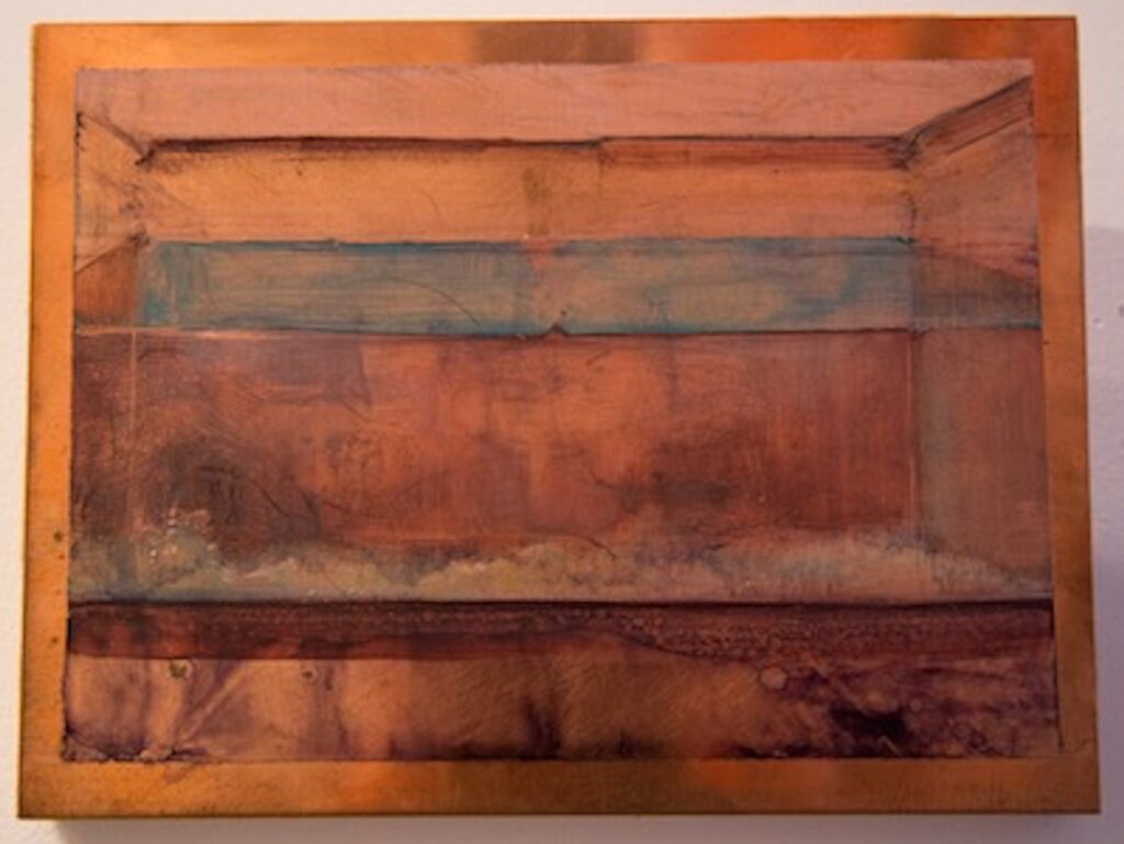 Aquarium on Copper, by Kate Sinclair, 2018, oil on copper