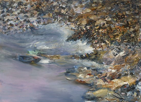Shoreline of Waste, by Elena Soterakis, 2015, mixed media