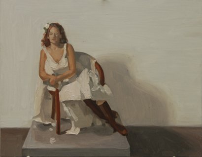 Study in White, by Maud Taber – Thomas, 2010, Oil on panel