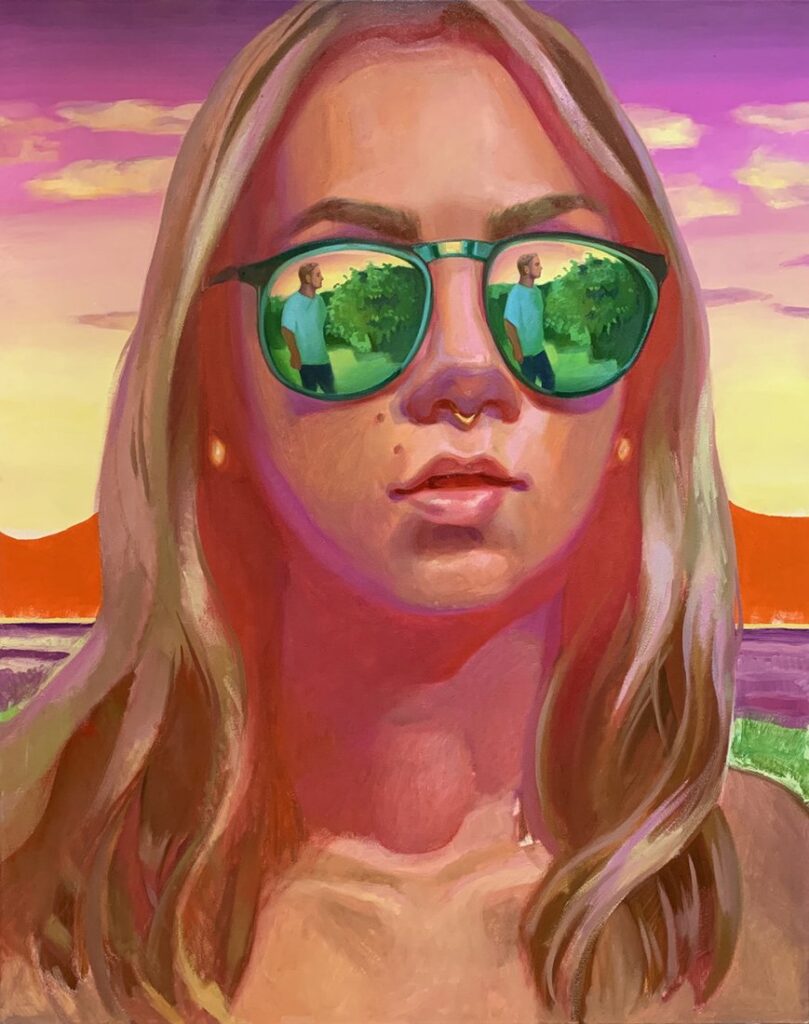 Less Her Sunset Stalker, by Noelle Timmons, 2021, oil on canvas