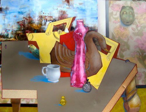 Teacup and Parakeet, by Greg Tomezsko, 2012, Oil on canvas