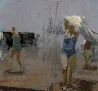 Three Bathers, by Tim Tozer, 2008, oil on panel