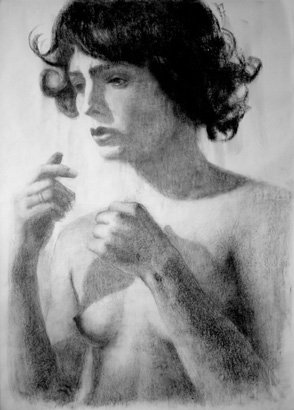 Pause, by Alexis Vasilos, 2008, graphite on vellum