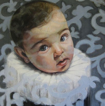 The Collar and the Pattern, by Patrizia Vignola, 2010, Oil on panel