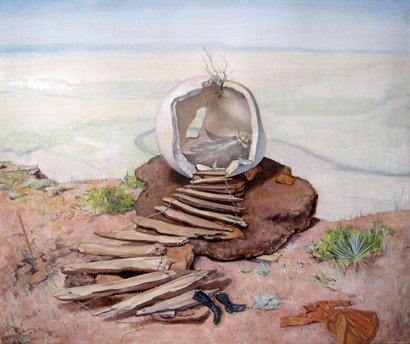 Head as Home, by Melanie Vote, 2010, Oil on paper mounted on panel