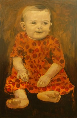Arthur Narry, by Mitra Walter, oil and paper on canvas