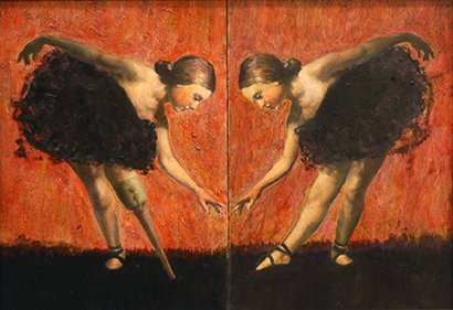 Janus 3 – Duo, by Mitra Walter, 2010, Oil on two panels