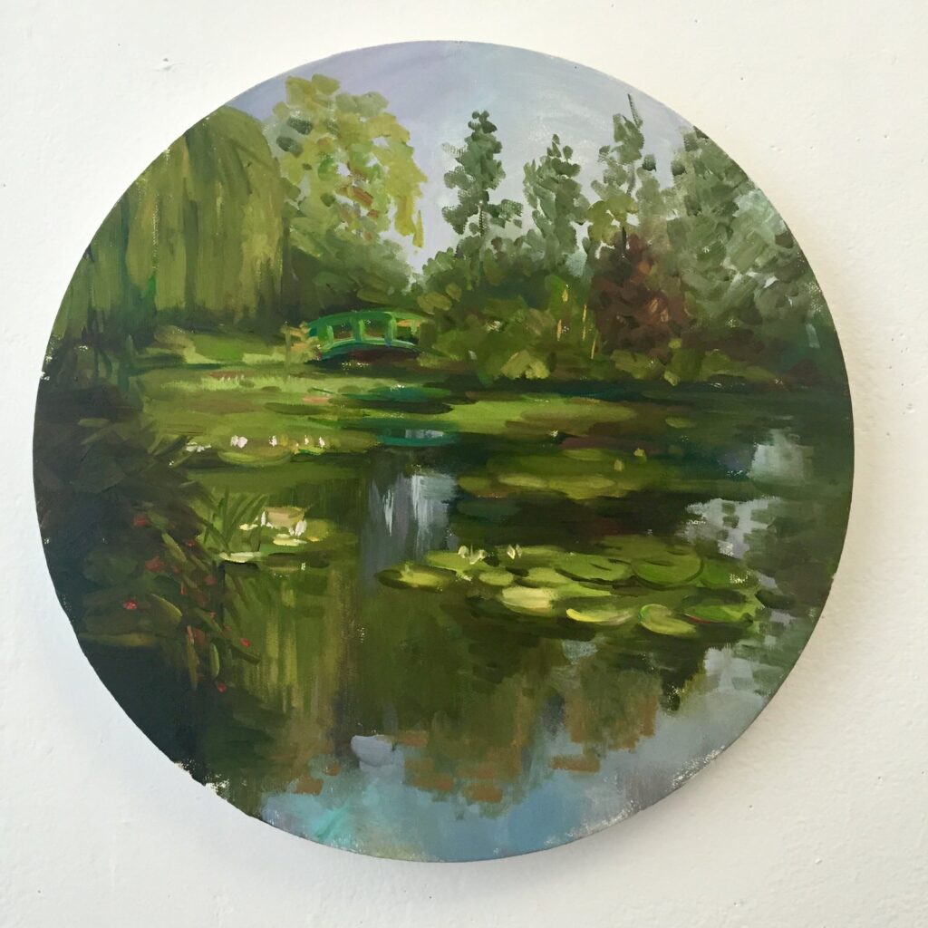 Lily Water, by Jingyi Wang, 2015, Oil on canvas, 16 inches diameter