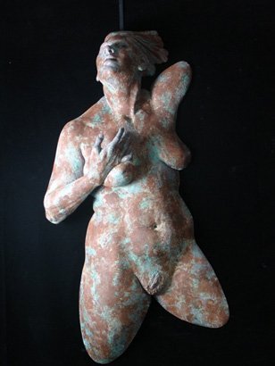 Fulcrum, by Melinda Whitmore, 2007, Resin, copper, and iron