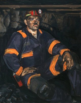 Randy in Mine, R&S Coal, by Hugh Wilson, 2007, oil on linen